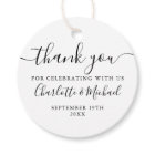 Elegant Black And White Script Thank You Wedding