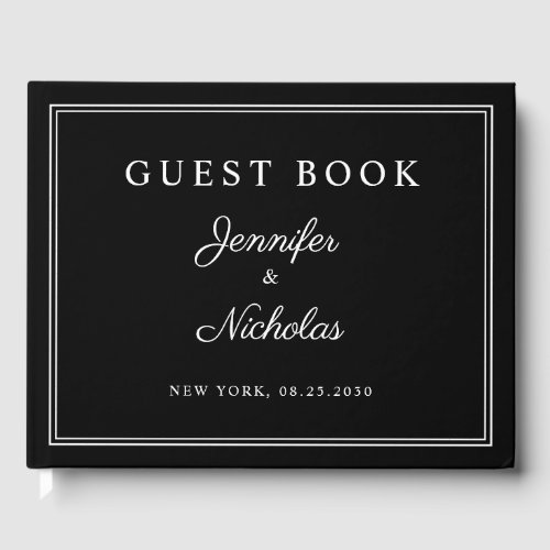 Elegant Black And White Script Wedding