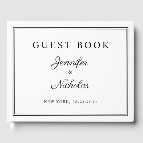 Elegant Black And White Script Wedding