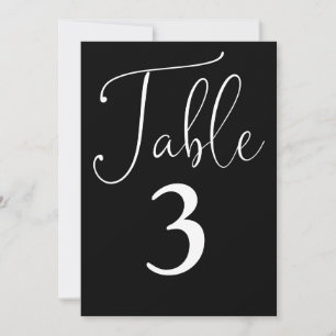 Elegant Black And White Simple Large Table Number
