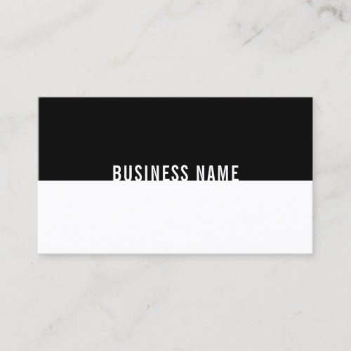 Elegant Black And White Simple Modern Cool Plain Business Card