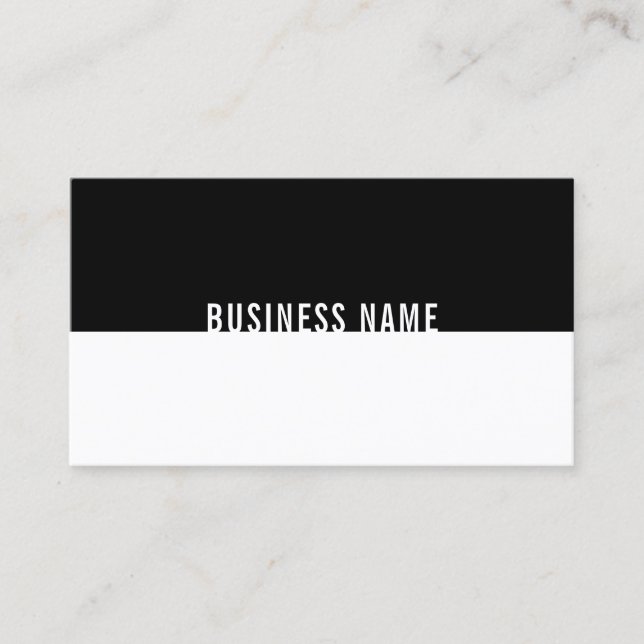 Elegant Black And White Simple Modern Cool Plain Business Card (Front)
