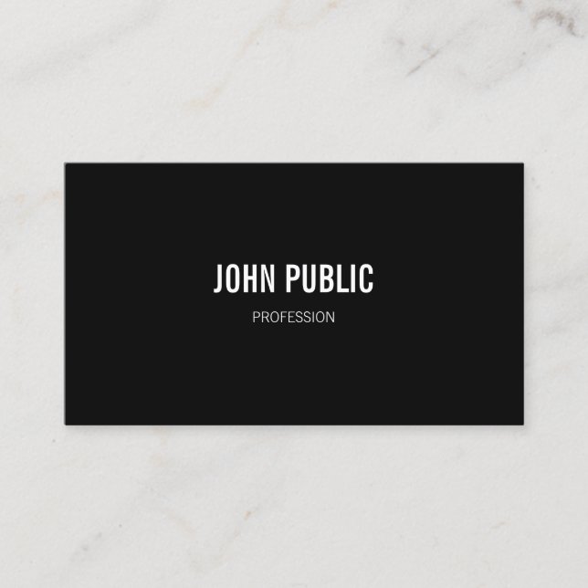 Elegant Black And White Simple Modern Template Business Card (Front)