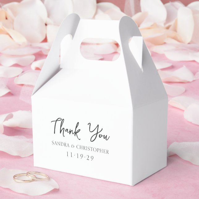 Elegant Black and White Simple Modern Wedding Favor Boxes (Wedding)
