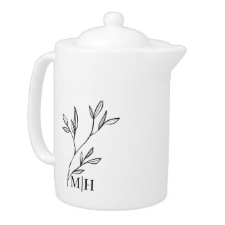 Elegant Black and White Simple Style  Teapot