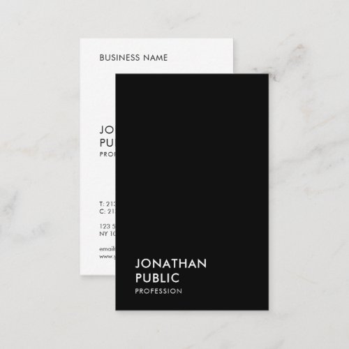 Elegant Black And White Simple Template Modern Business Card