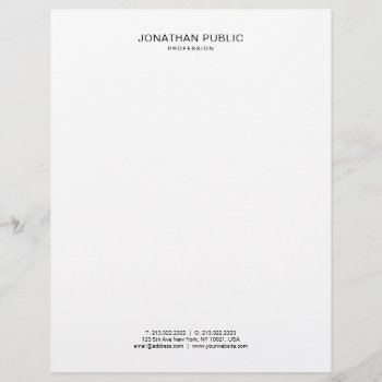 Elegant Black And White Simple Template Modern Letterhead by art_grande at Zazzle