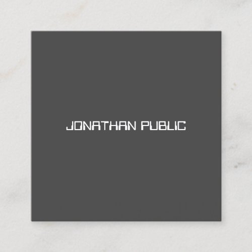 Elegant Black And White Simple Template Modern Square Business Card