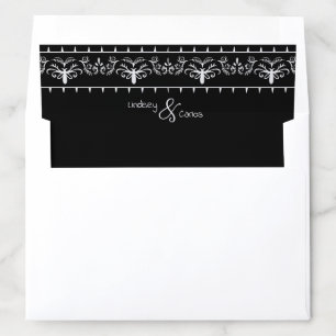 elegant black and white sleek design envelope liner