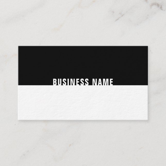 Elegant Black And White Sleek Modern Luxury Plain Business Card (Front)