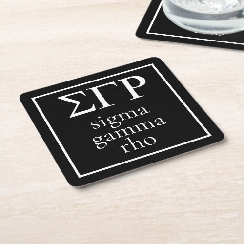 Elegant Black and White Sorority Coasters