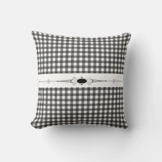 Elegant Black And White Square Cushion