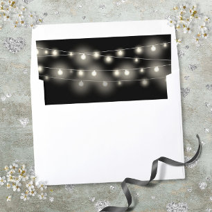 Elegant Black And White String Lights Envelope Liner