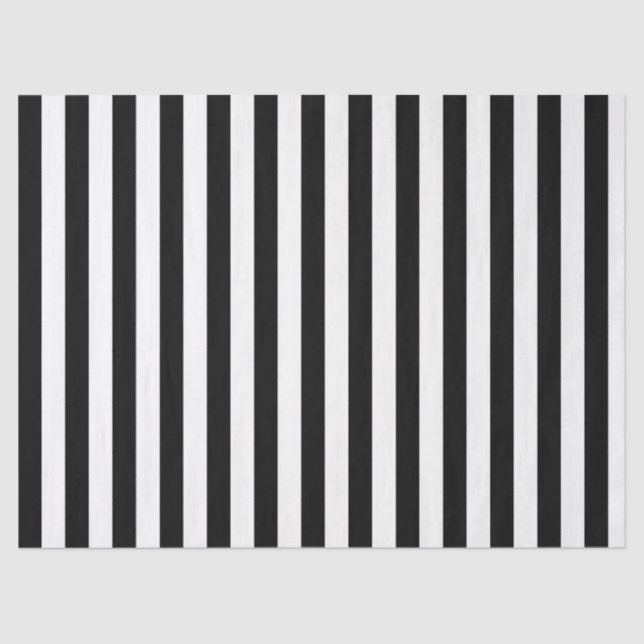 Elegant Black and White Stripe Tissue Paper (Front)