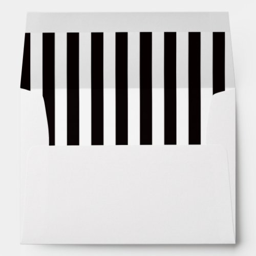 Elegant black and white striped formal envelope