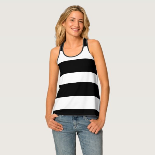 Black/White Textured Stripe Tank