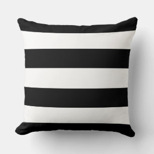 Elegant Black and white stripes - personalize name Throw Pillow