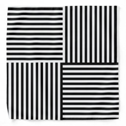 Elegant Black And White Stripes Template Bandana