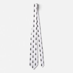 Elegant black and white Summer Pineapple Pattern   Neck Tie