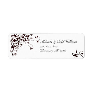 Elegant black and white swirl label