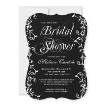 Elegant Black and White Swirls Bridal Shower