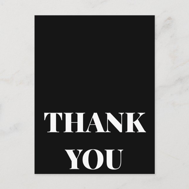Elegant Black and White Thank You Card Wedding/Cou (Front)