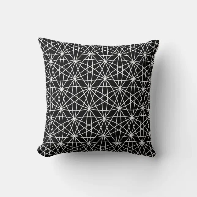 Elegant Black and White Throw Pillow Zazzle