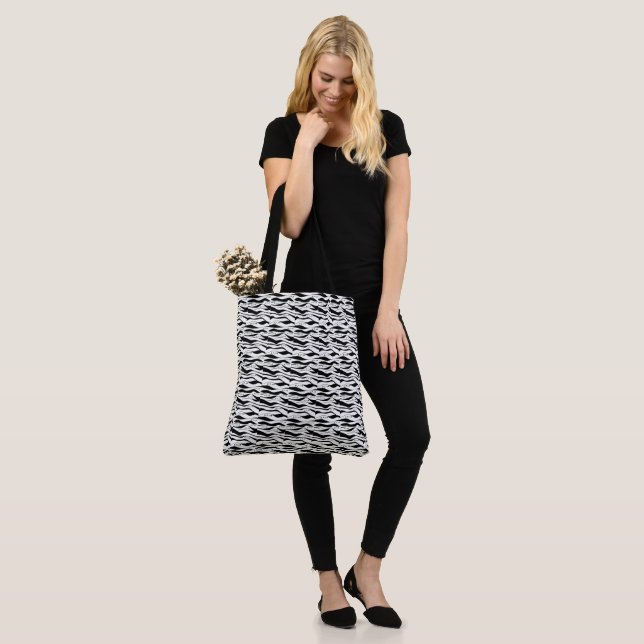  Elegant Black and White  Tote Bag (On Model)