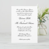 Elegant Black and White Traditional Formal Wedding Invitation (Standing Front)