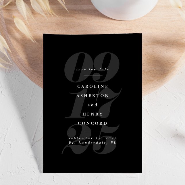 Elegant black and white trendy bold save the date (Creator Uploaded)