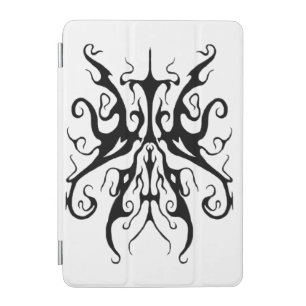 Elegant Black and White Tribal Mask Abstract iPad Mini Cover
