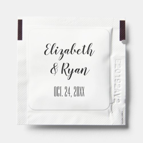 Elegant Black and White Typography Wedding Hand Sanitizer Packet