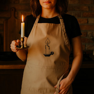 Elegant Black And White Vintage Burning Candle Adult Apron