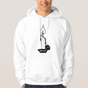 Elegant Black And White Vintage Burning Candle Hoodie