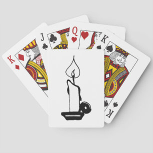 Elegant Black And White Vintage Burning Candle Poker Cards