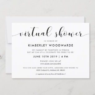 Elegant black and white Virtual shower Invitation