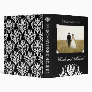 Elegant Black and White Wedding Album 3 Ring Binder