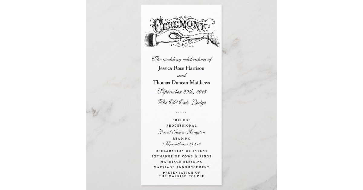 Elegant Black And White Wedding Ceremony Programs | Zazzle