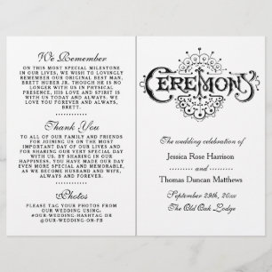 Elegant Black And White Wedding Ceremony Programs