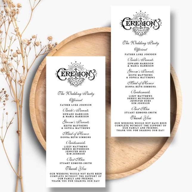 Elegant Black And White Wedding Ceremony Programs (Creator Uploaded)