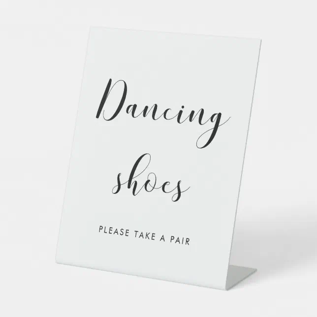 Elegant Black and White Wedding Dancing shoes Pedestal Sign | Zazzle