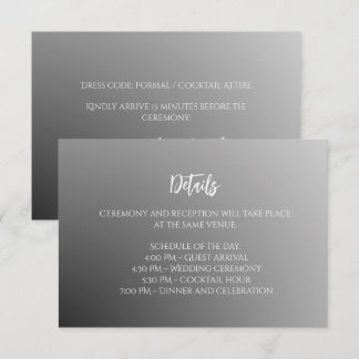 Elegant Black and White Wedding Enclosure Card