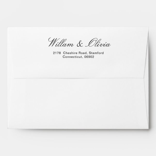 Elegant Black and White Wedding Envelope (Back (Top Flap))