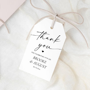 Elegant Black and White Wedding Favor Thank You   Gift Tags