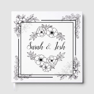 Elegant Black and White Wedding Guest Book