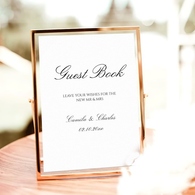 Elegant Black and White Wedding Guest Book  (Creator Uploaded)