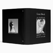 Elegant Black And White Wedding Guest Book Binder | Zazzle