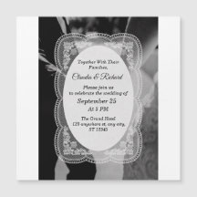 Elegant Black and White Wedding Invitation