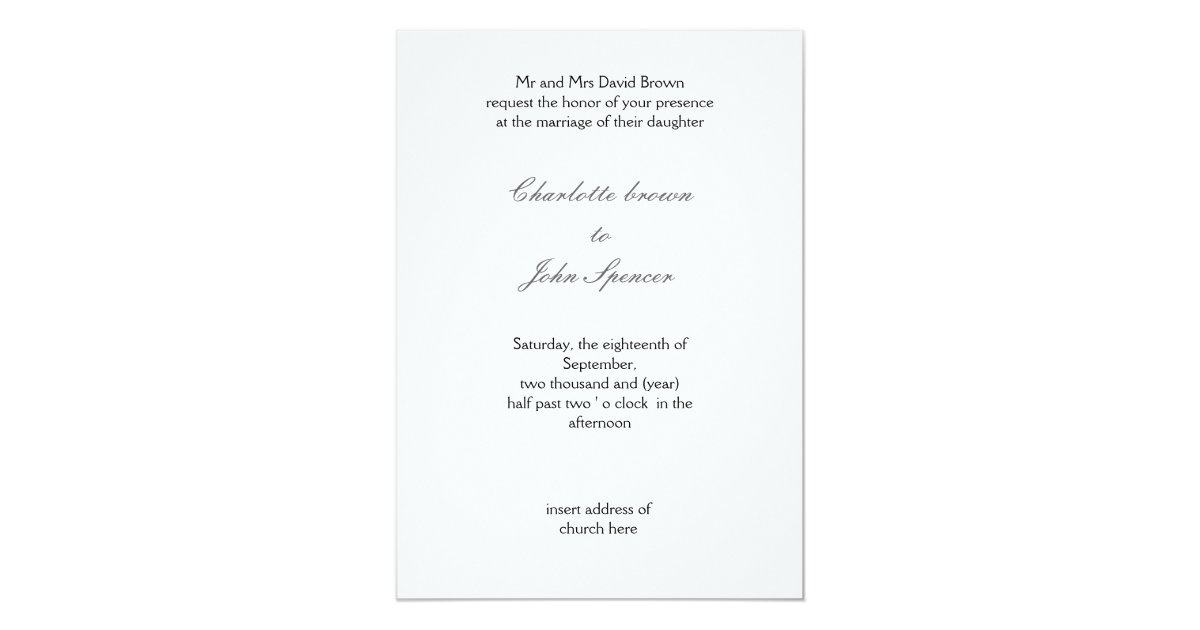 elegant black and white wedding invitation | Zazzle
