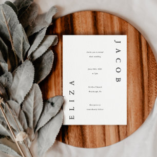 Elegant Black and White Wedding Invitation